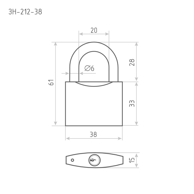 Схема Замок навесной ЗН-212 цвет Темный Нора-М
