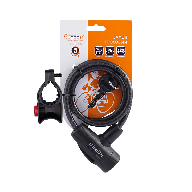 Комплектация и упаковка Замок велосипедный №26 цвет Черный Нора-М
