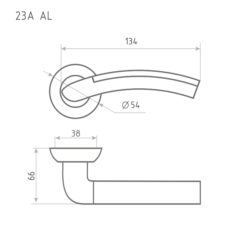 Схема Ручка дверная 23А AL цвет Графит Нора-М