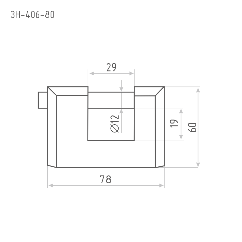 Схема Замок навесной ЗН-406 цвет Серый Нора-М