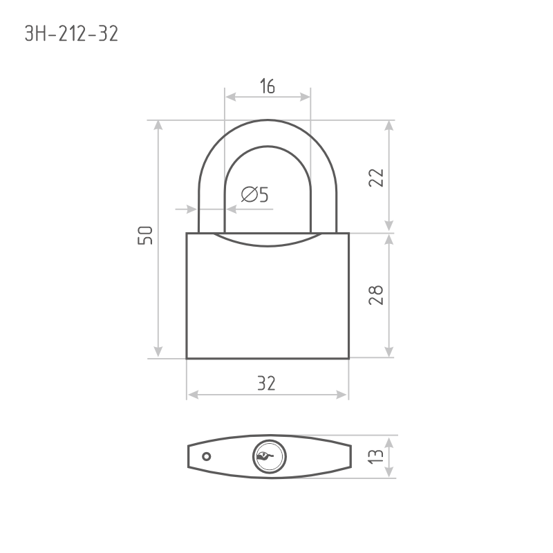 Схема Замок навесной ЗН-212 цвет Темный Нора-М