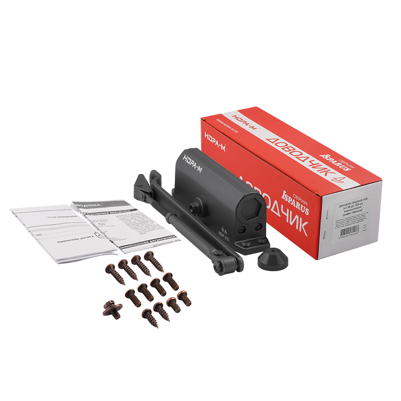 Комплектация и упаковка Доводчик дверной 430 ISPARUS от 50 до 120 кг цвет Графит (7016) Нора-М